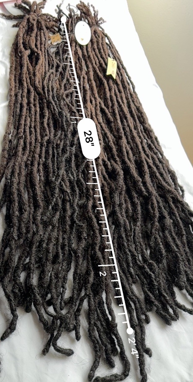 Naturally Human Hair Dreadlocks Grown Up To 28” Long 60 Pc 1.5cm 15years Growth
