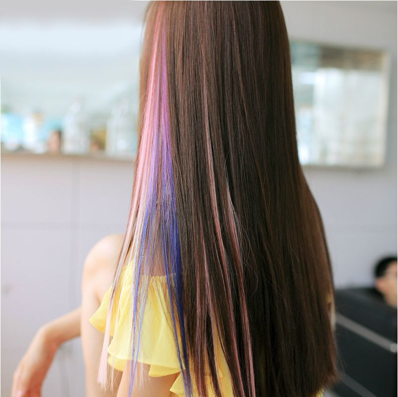 Onedor 23″ Straight Synthetic Colored Party Highlight Clip in Hair Extensions