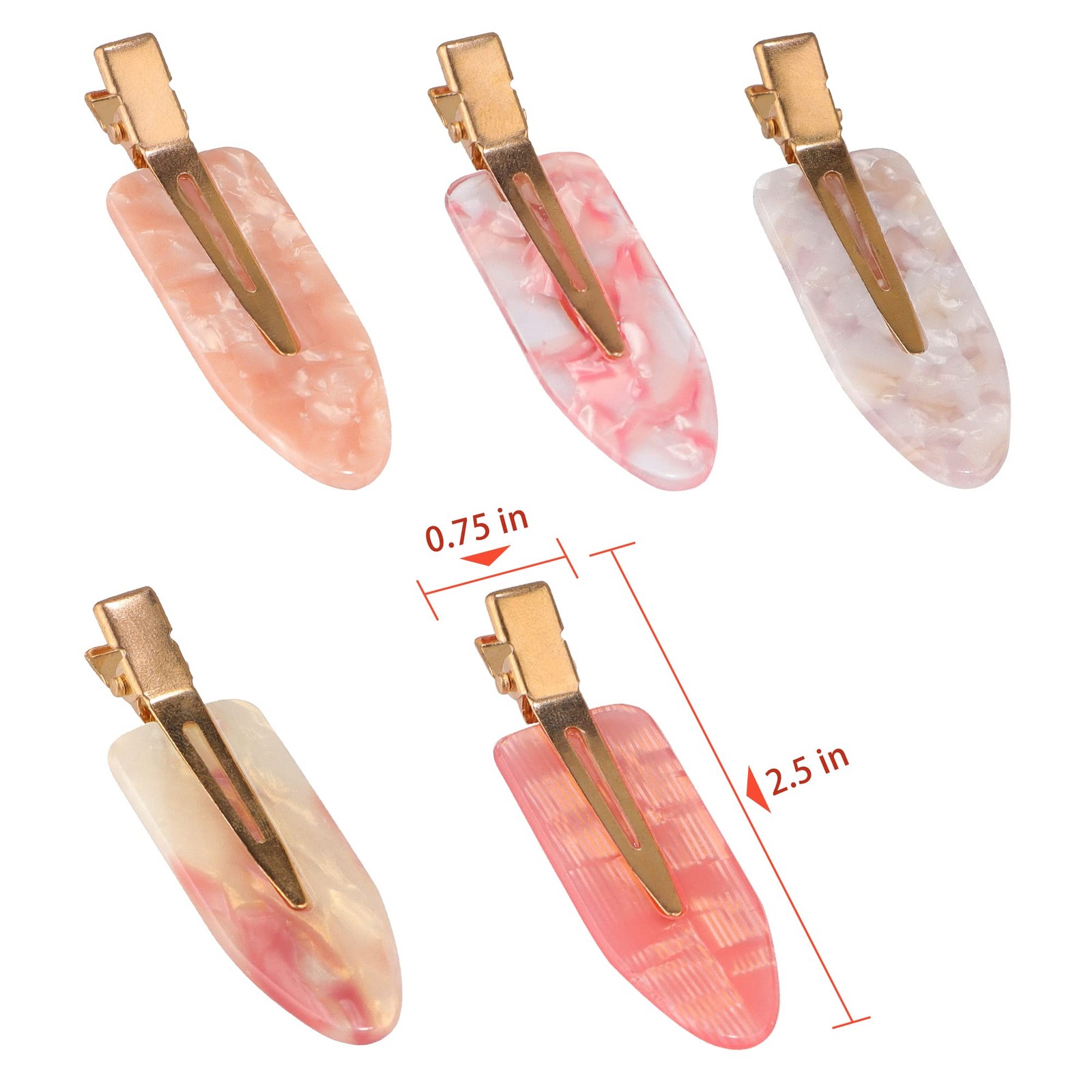 Magicsky 10PCS No Bend Hair Clips for 10 Count (Pack of 1), Opal Pink