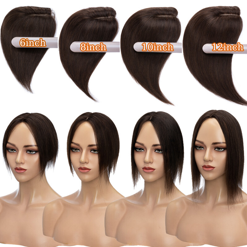 Clip In 100% Real Human Hair Topper Hairpiece Toupee Wigs For Lost Hair Thick US
