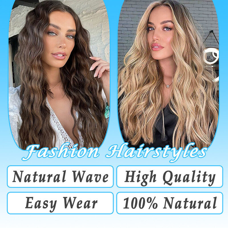 100% Long THICK Clip in Hair Extensions Full Head 4 Pieces Long For Women 180g