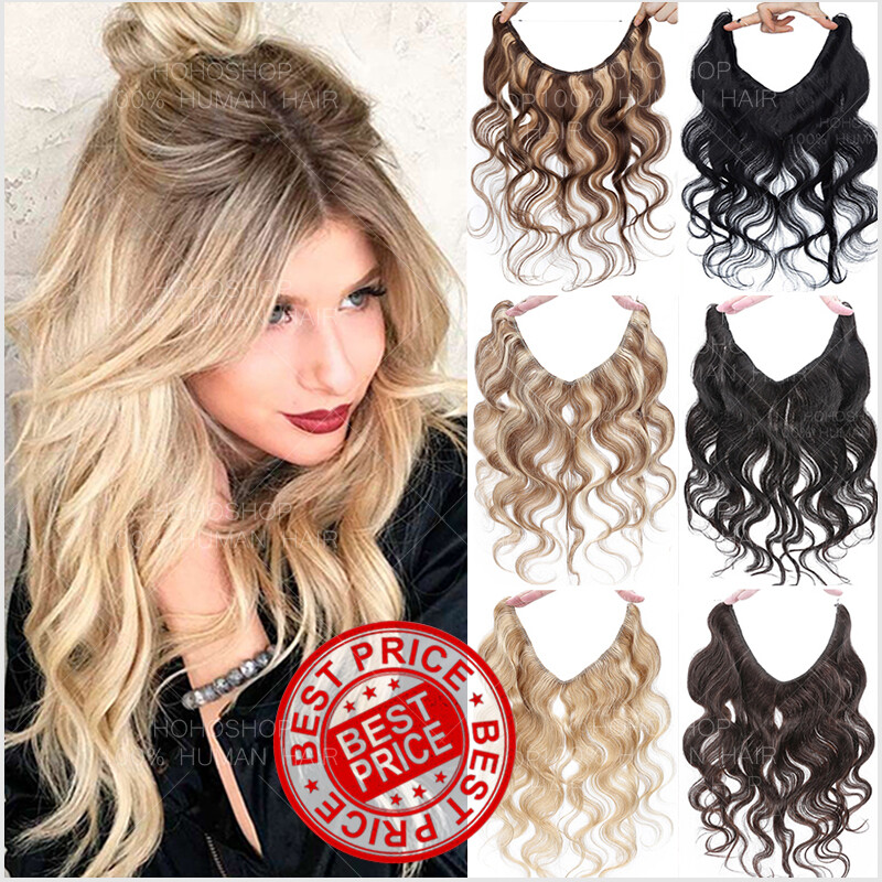 THICK Hidden Headband Wire In Real Remy Human Hair Extensions 24″ BODY Wavy 110G