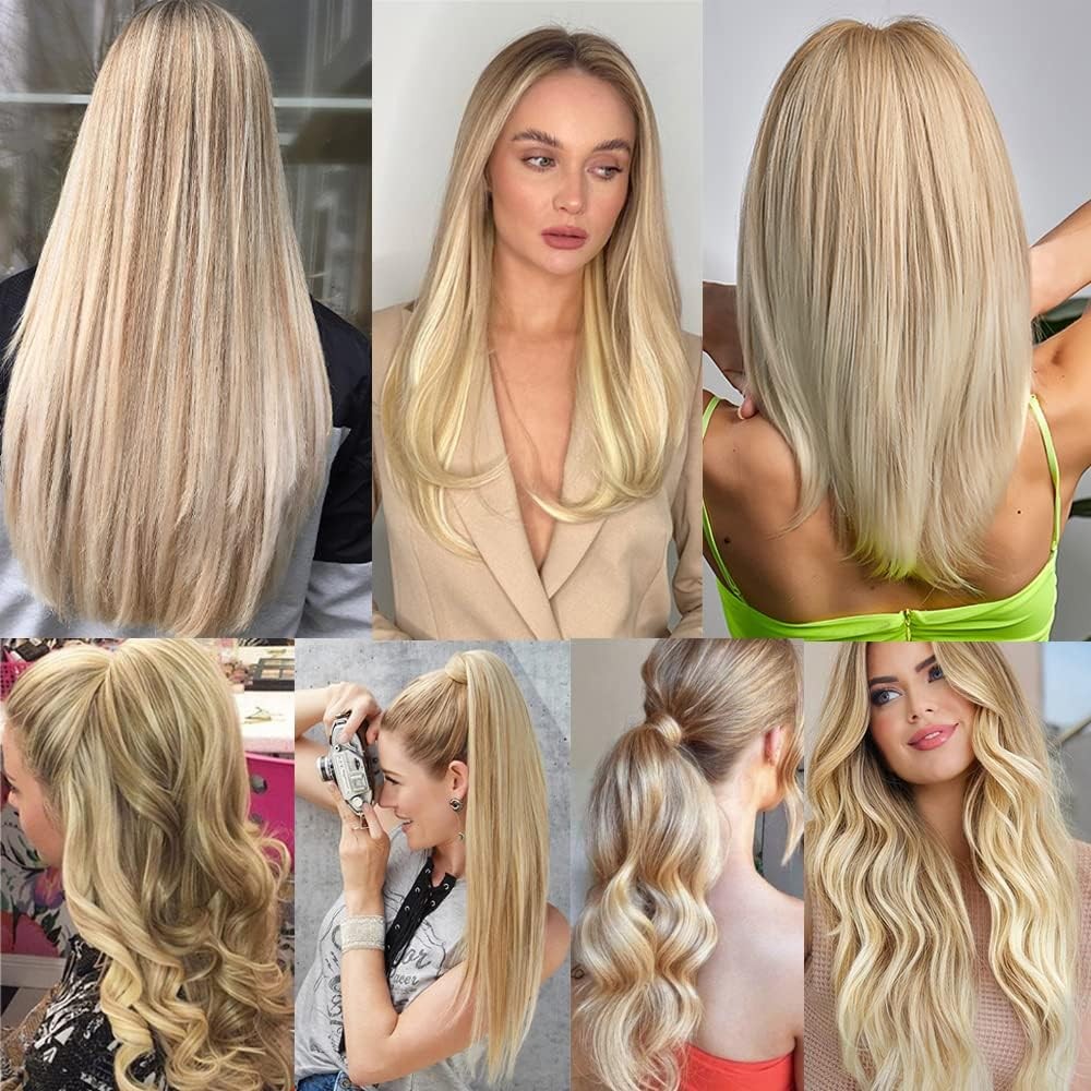 Giginger Bundles Human Hair 300G P27/613 Blonde Straight Human Hair Bundles 22