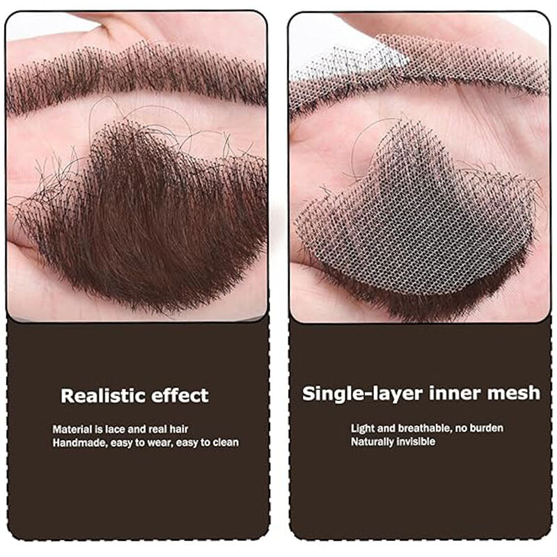 Fake Beard 100% Human remy Hair Face Beard and Mustache Adults Film Makeup cos