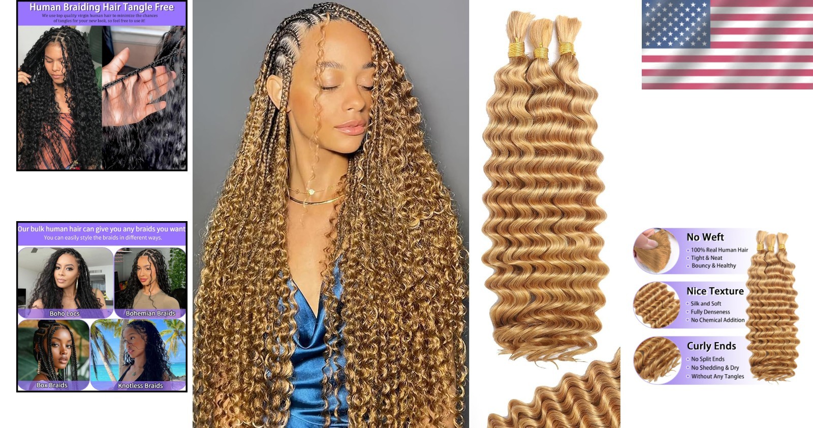 Human Braiding Hair for Boho Braids Human Hair 110