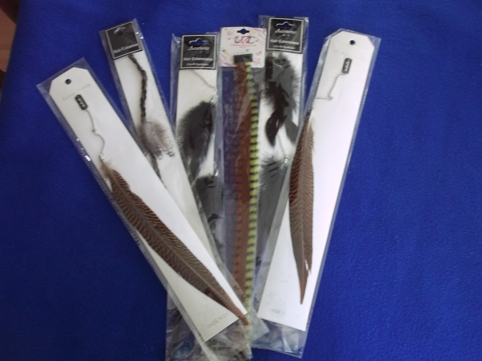 6 ~ HAIR EXTENSION ~ HIGHLIGHTS / FEATHERS ~ WITH 1″ CLIP ~ 12-18″ (GRP-1) NIP