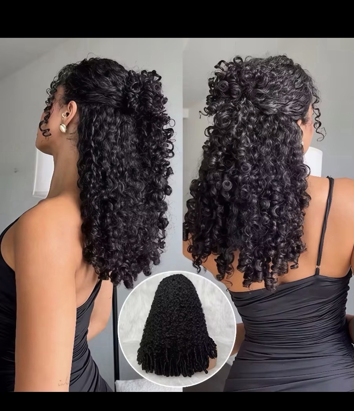 Glueless Lace Front Wig Curly Hair Black Pre-Cut HD Lace Natural Look Women