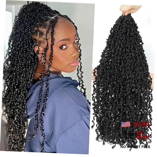 Boho Passion Twist Crochet Hair 20″ – 8 Packs Black Pre 20 Inch #1B(Black)