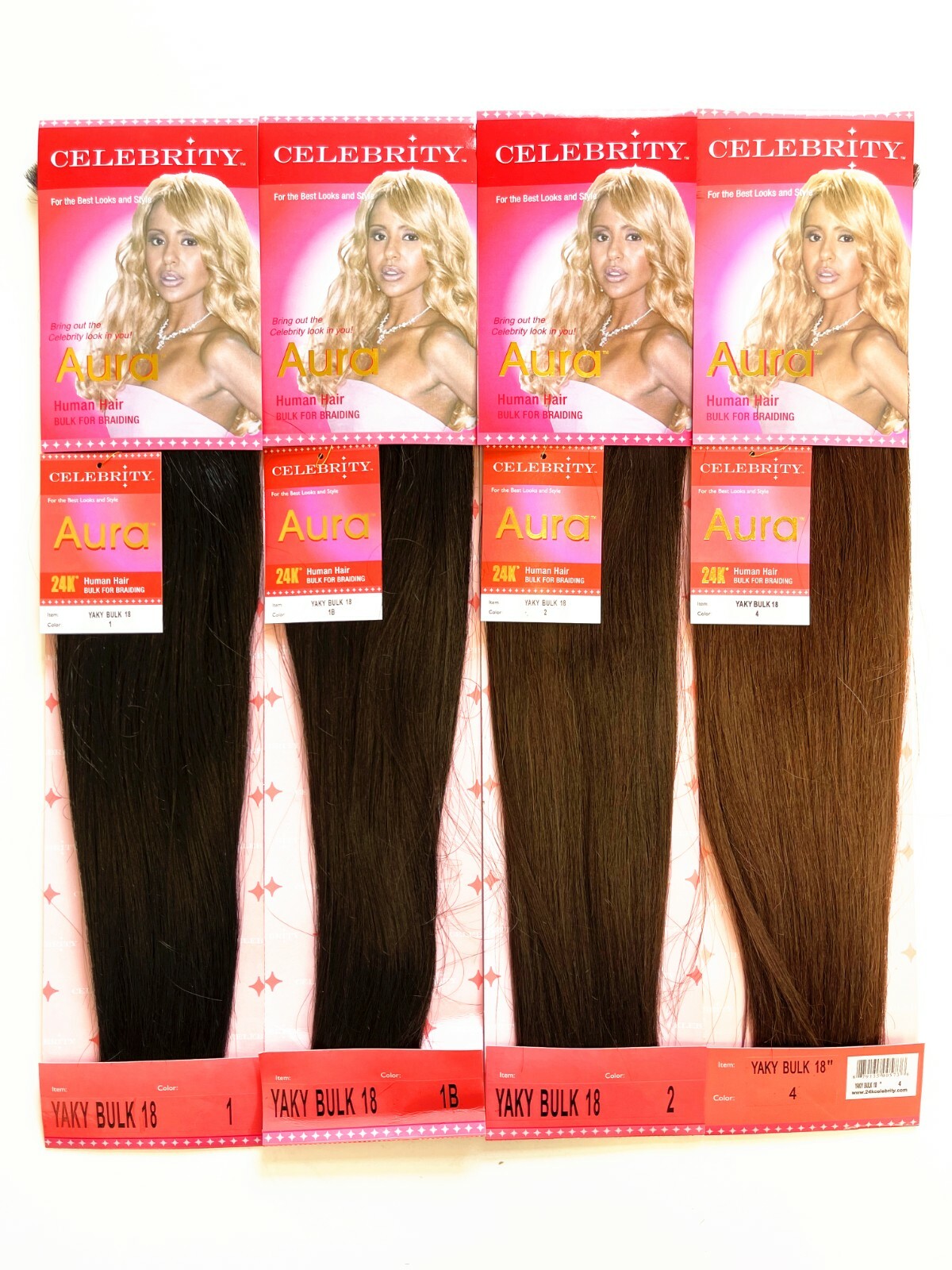 Blended Human Hair Yaki Bulk Straight for Braiding 16-20”(32 Colors)