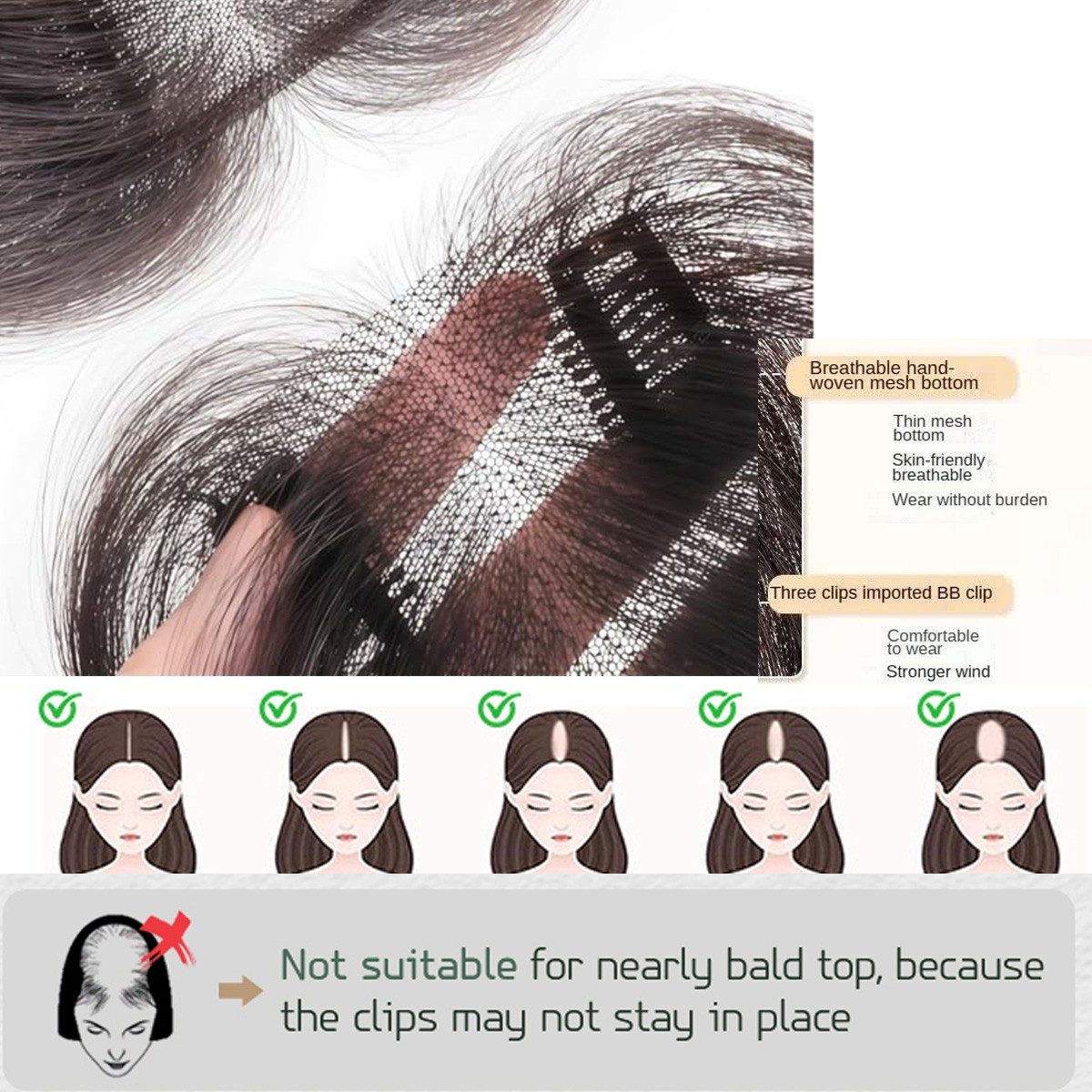 Remy Hair Toppers Clip In Real Human Hair Extensions Top Lace Toupee Hairpiece U