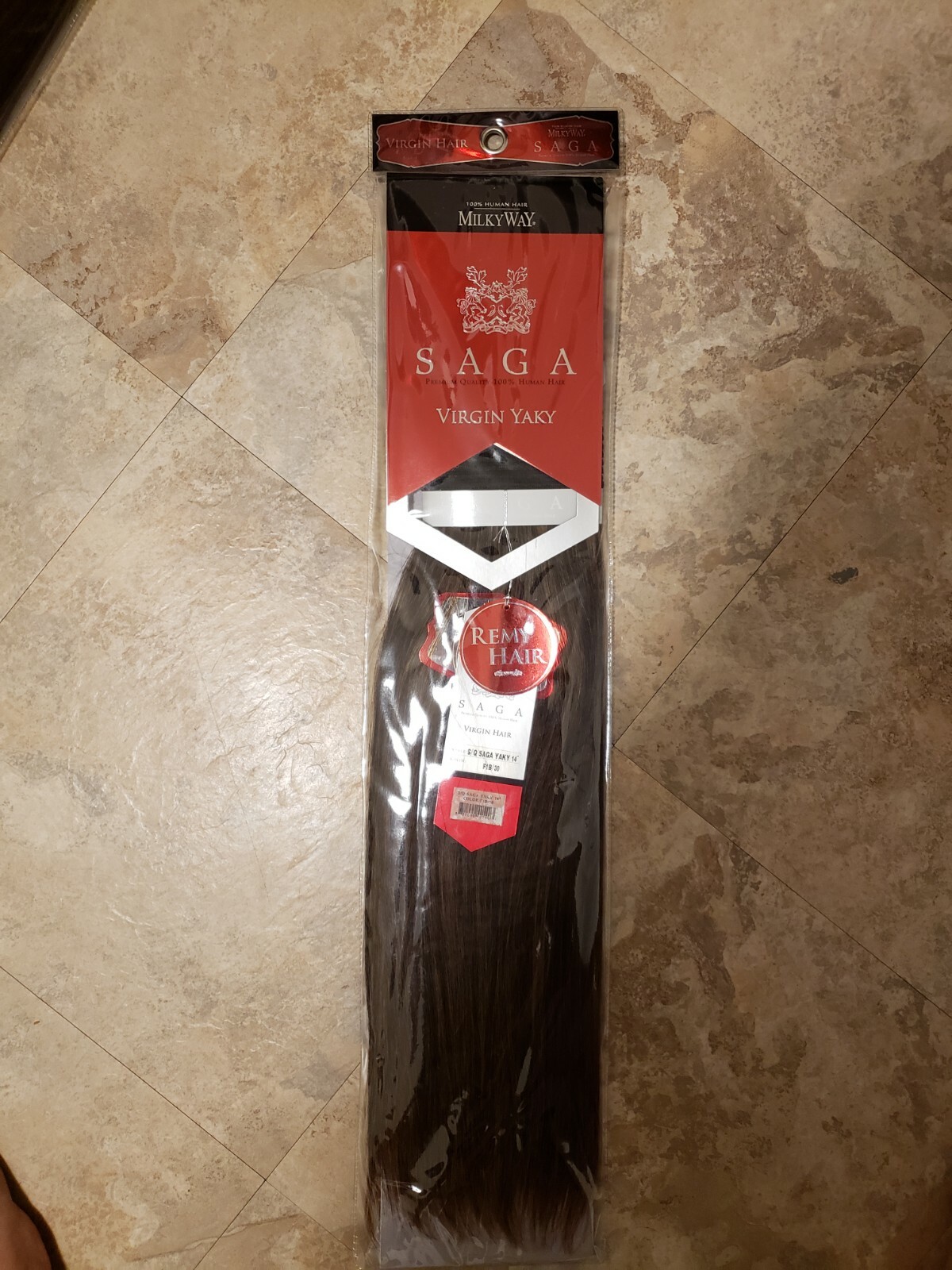 Shake-N-Go Saga Silver Remy Human Hair Yaky 14″ long Color #1B/30