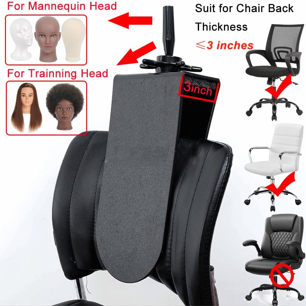 Hairyhme 2 Pcs Chair Mannequin Head Clamp Stand Clip For Wigs And Trainning