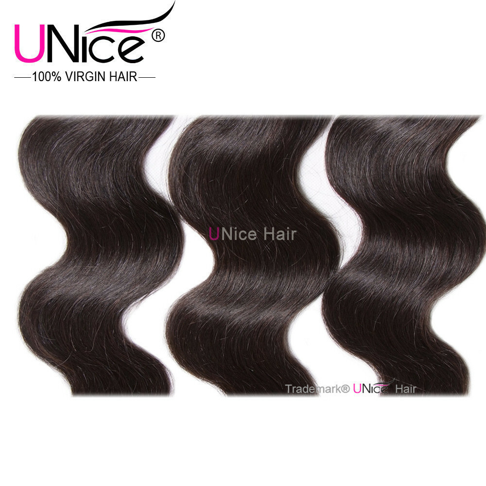 UNice Hair Malaysian Body Wave 3 Bundles Human Hair Extensions Virgin Hair Weave