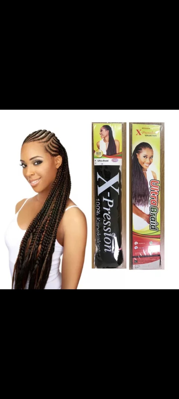 Xpression hair kanekalon braiding hair, 10 packs color#1 82inch 165g