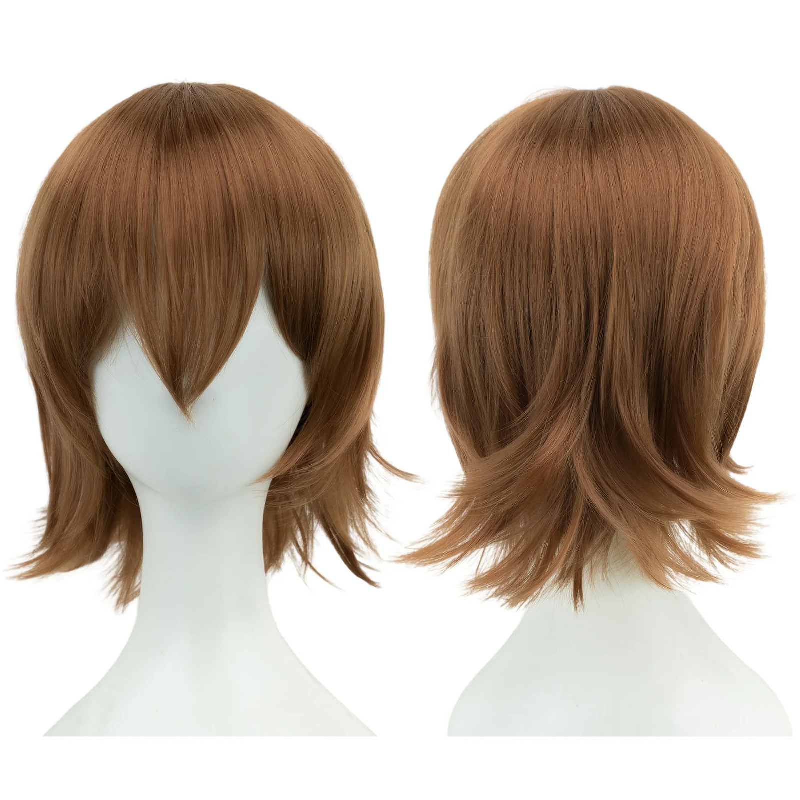 Unisex 12″ Short Bob Cosplay Wig with Bangs Synthetic Halloween Party Wig