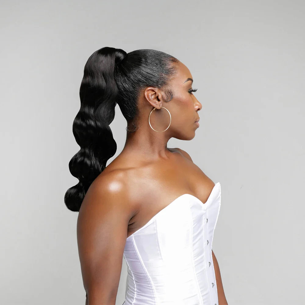 Wrap Around Clip In Ponytail 100 Human Hair Deep Wave Straight