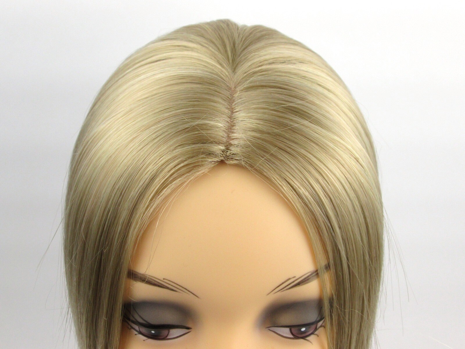 WOMEN LONG SHOULDER-LENGTH STRAIGHT HAIR LAYERED WIG W/ NO BANGS SKIN TOP FAITH