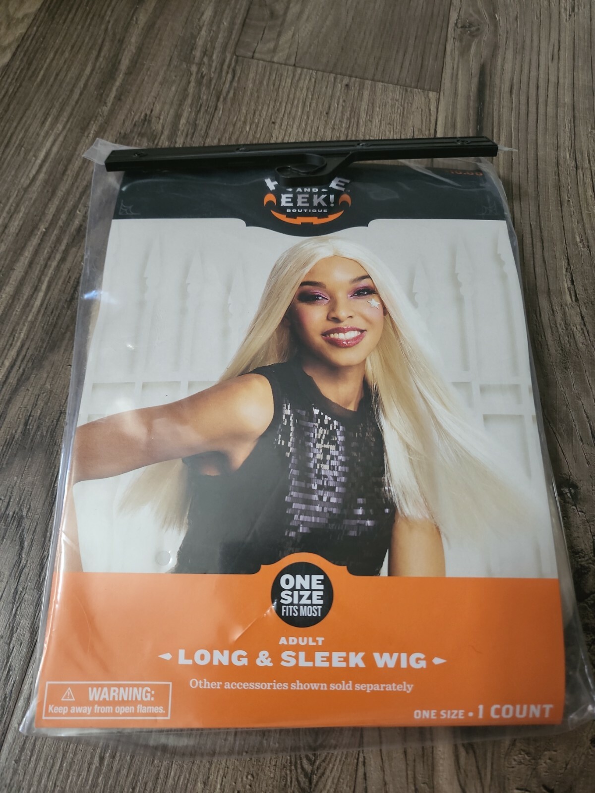 Adult long sleek Blond wig Halloween costume one size fits most