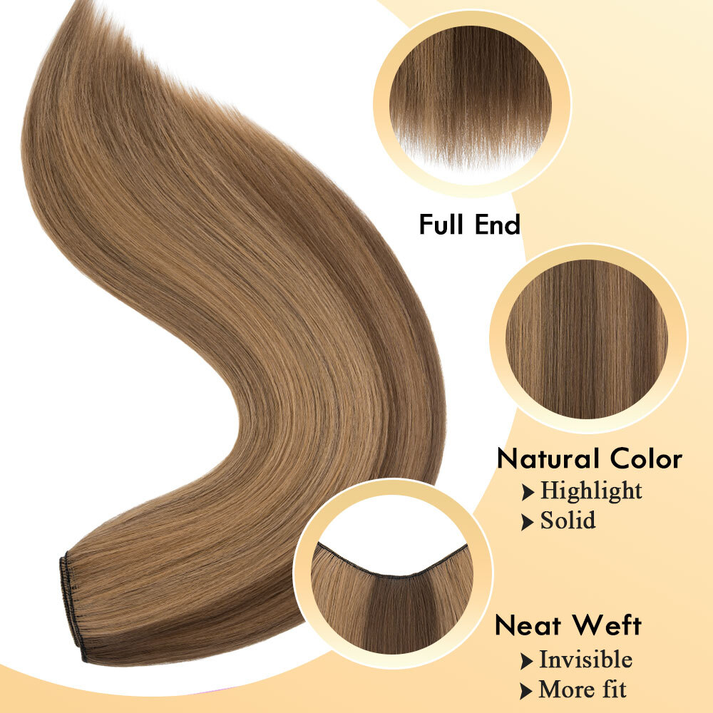 100% Natural Synthetic Hair Long Full Head Clip in on Hair Extensions Thick 145g