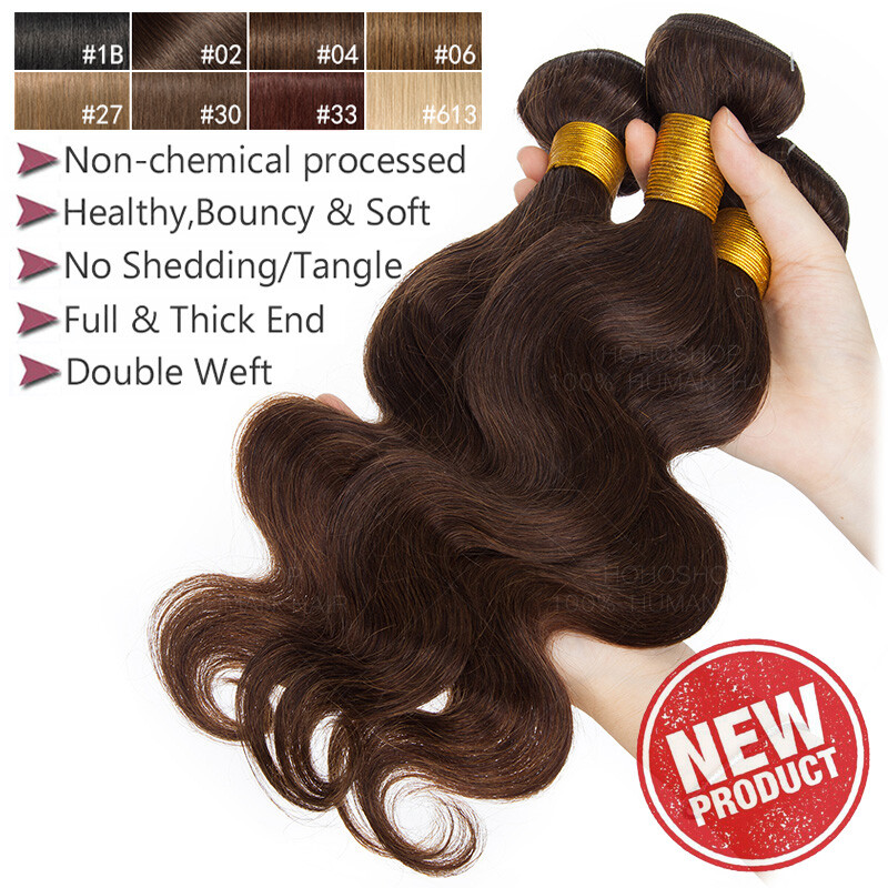8A+ Straight 100% Virgin Human Hair Extensions Weave Weft Wavy Brown 100G/Bundle