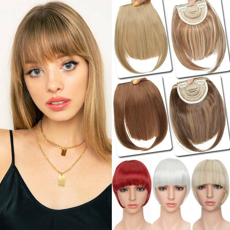 CLIP IN FRINGE | Real Natural as Human Bangs Front Topper False Hair Extensions