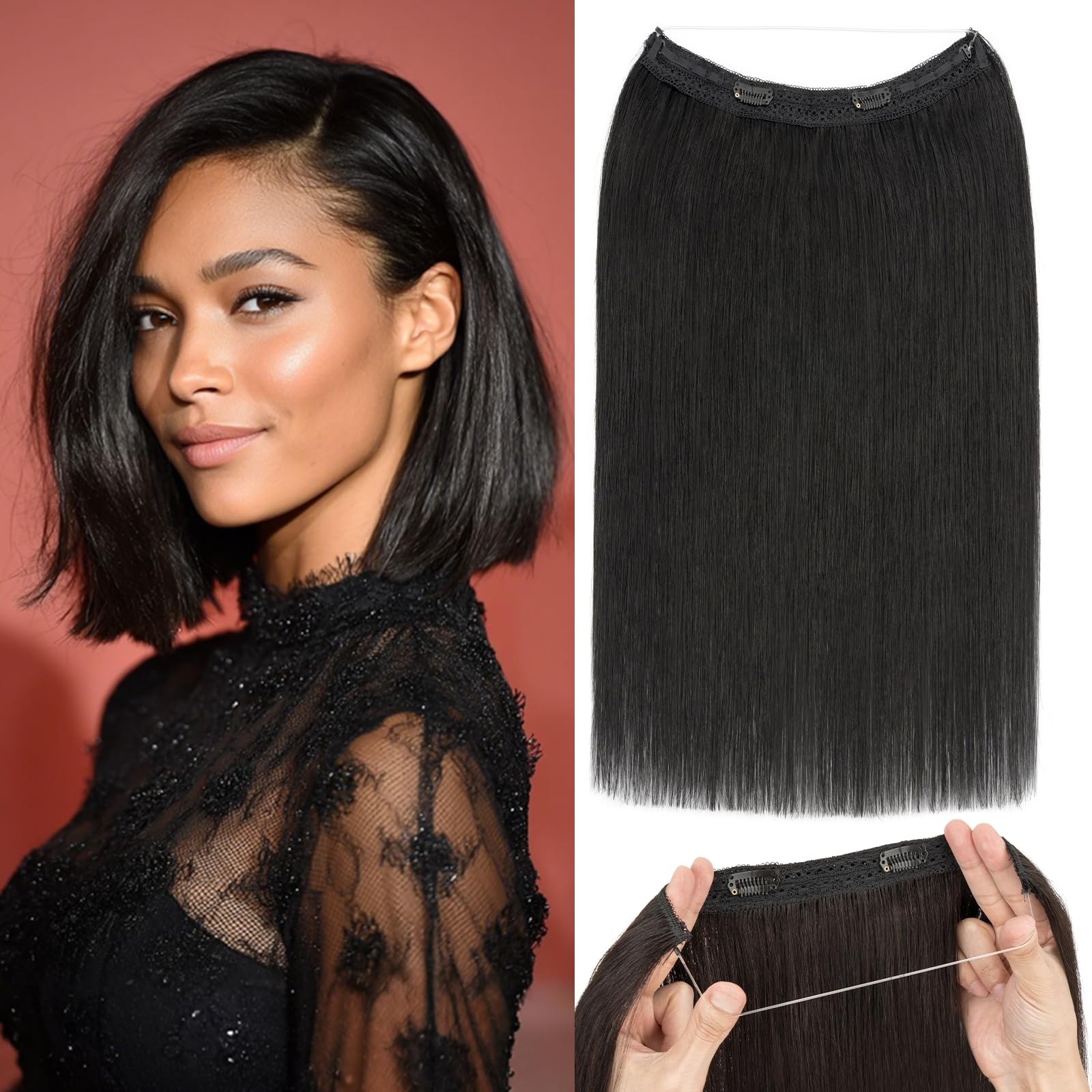 Rich Choices 100 Real Human Halo Hair Extensions Remy Halo Hair Extension For