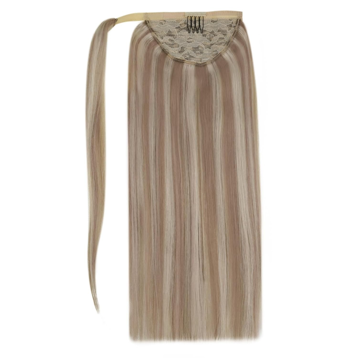 Easyouth PONYTAIL 14in Light Brown Highlights Blonde Hair Extensions – PY_P8-60
