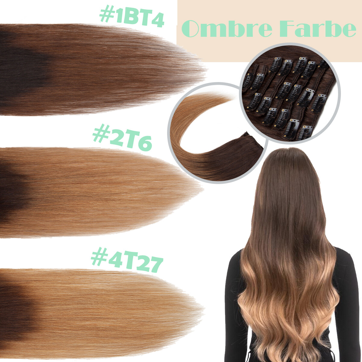 Highlight Clip In 100% Remy Human Hair Extentions 8PCS Full Head CLEARANCE Weft