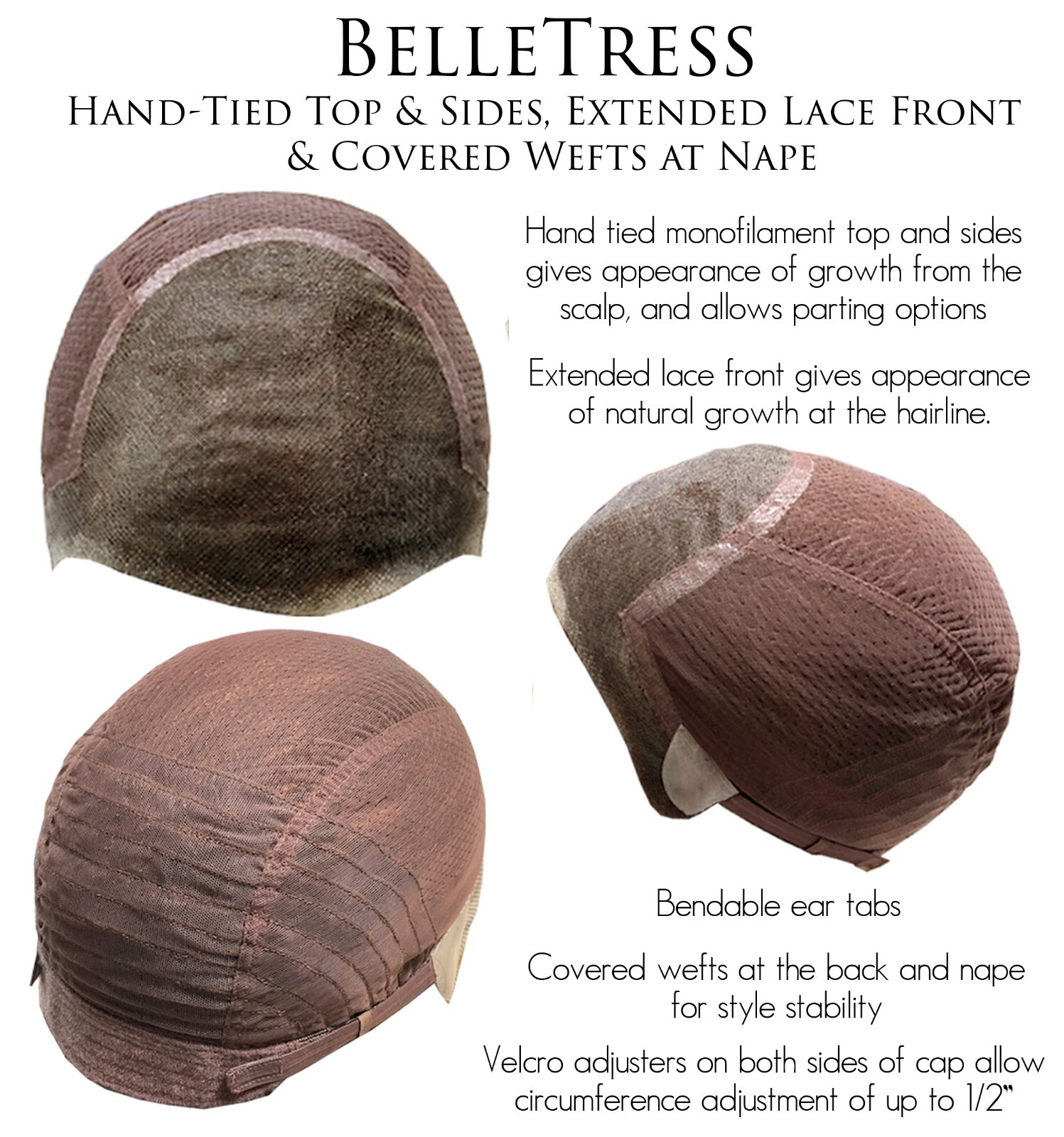 CAROLINA Wig by BelleTress ANY COLOR! HandTied +Lace Ft, LUX SE, BELLE TRESS NEW