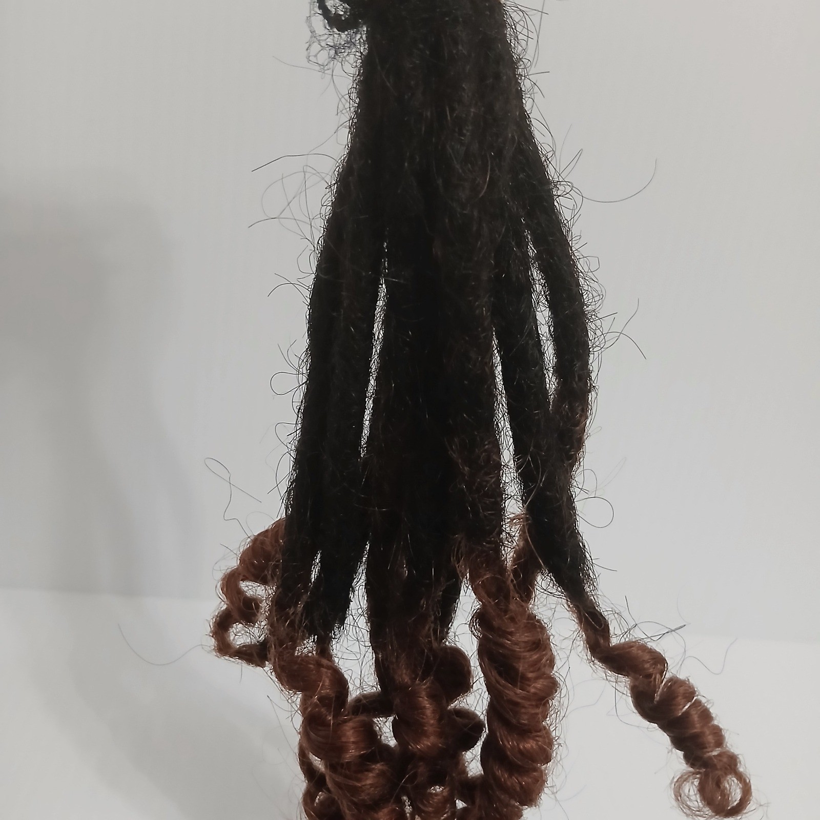 100% Human Hair Handmade Dredlocks 10 Inch Curly Ends 0.4cm 50 Strands 1B/30