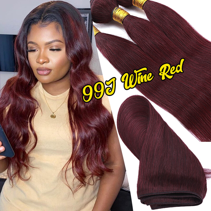 Remy Double Weft Virgin Human Hair Extensions 3Bundles Wavy Straight 300g Blonde