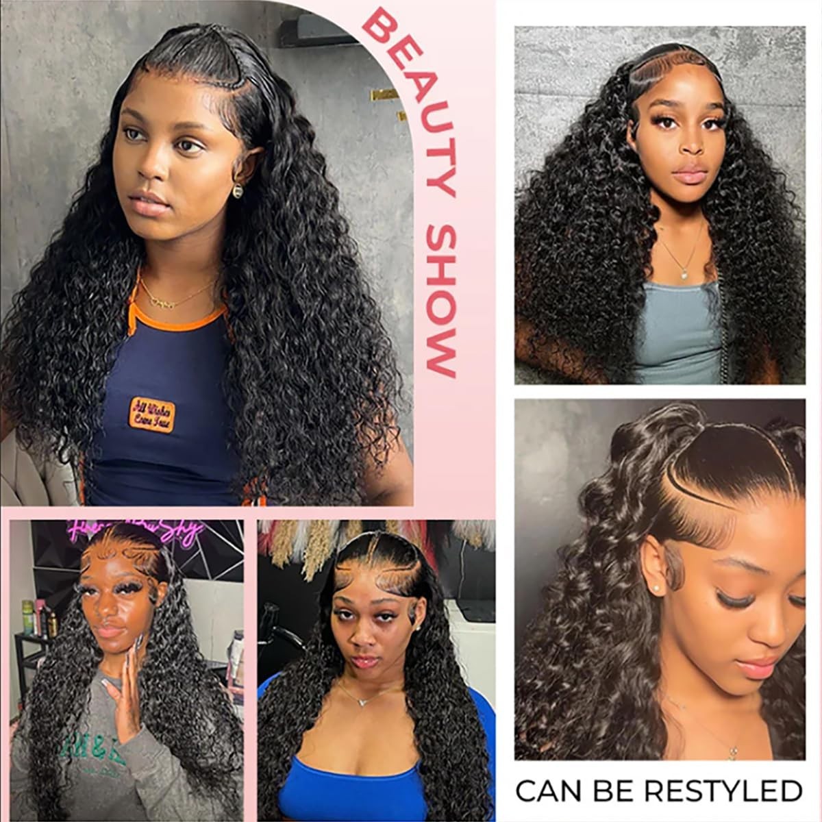 Curly Water Wave Lace Front Wig 13×6 Human Hair, 180% Density, Pre-Braided, 22