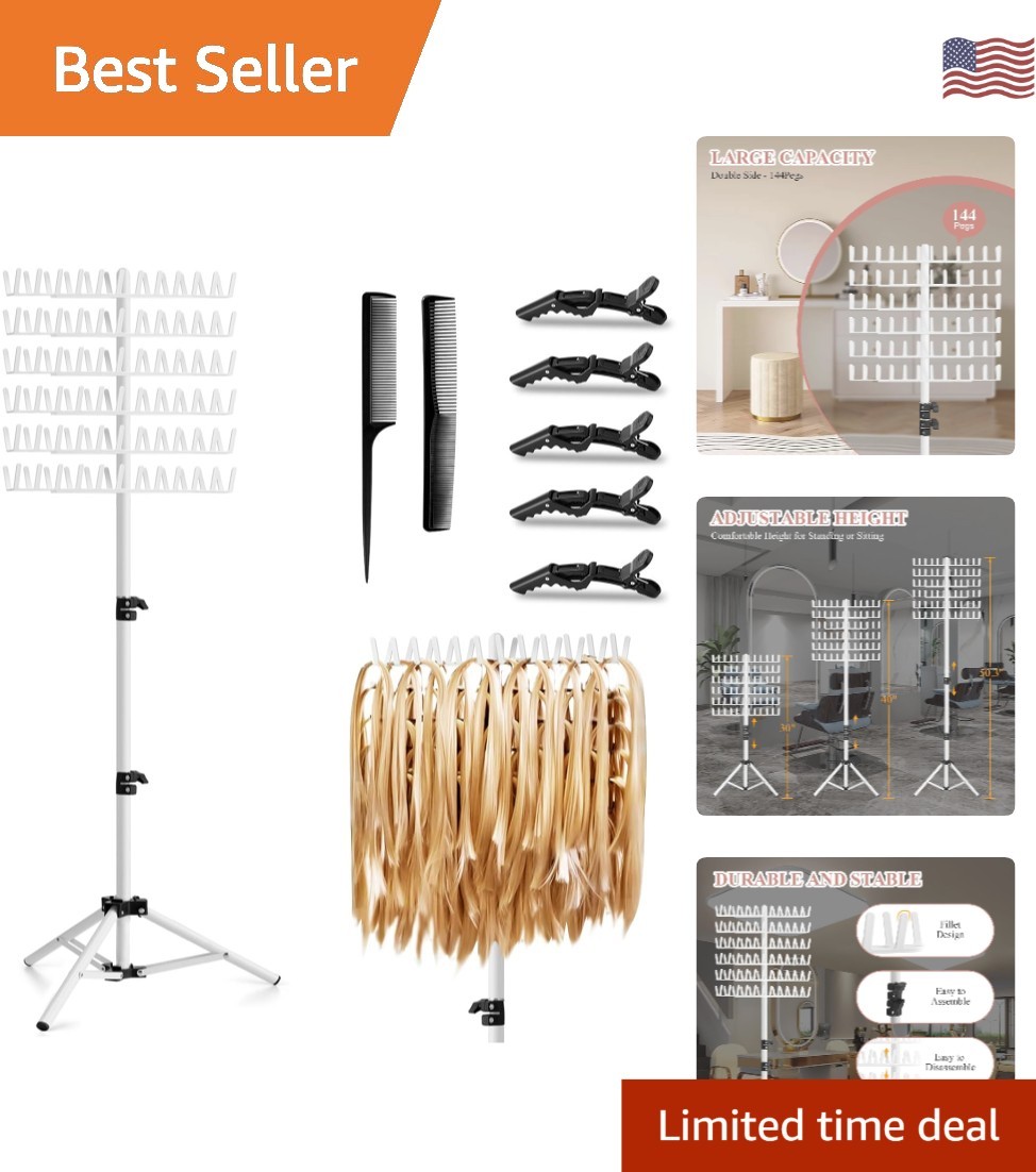 Height Adjustable 144 Peg Braiding Rack – Effortless Braiding with Tools
