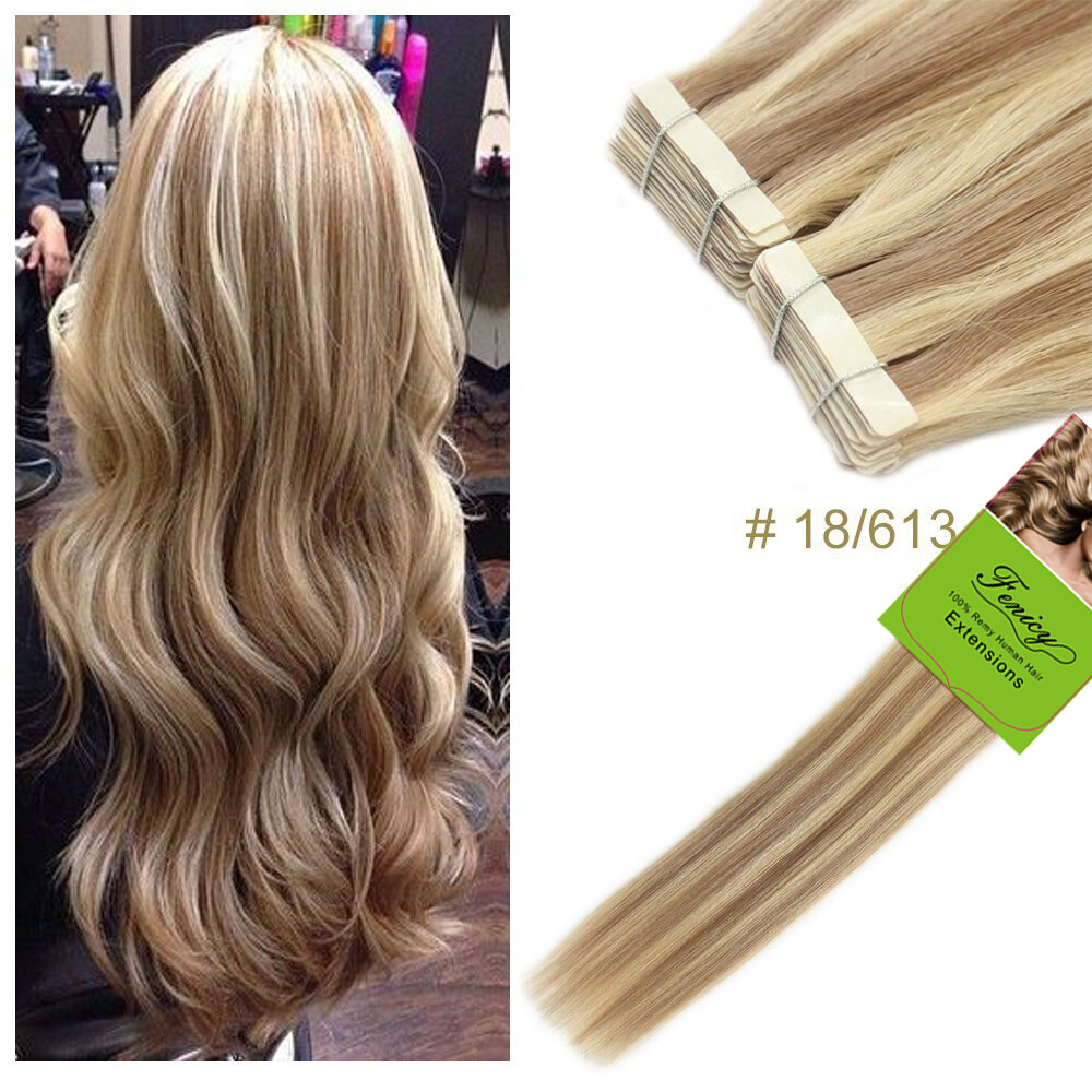 Invisible Adhesive Tape in Skin Weft Remy Brazilian Human Hair Extensions 20-40p
