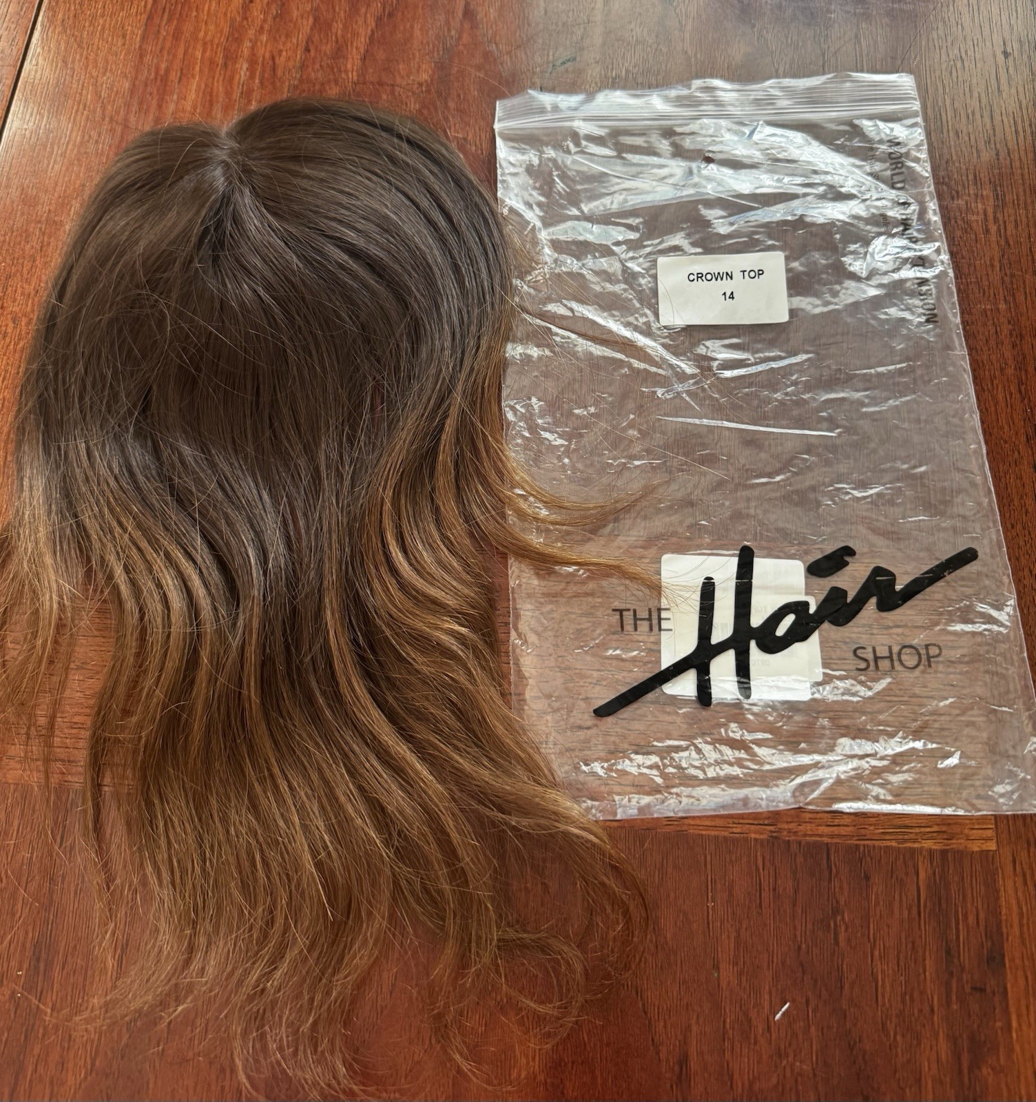 The Hair Shop Crown Top 14” Human Hair Topper Brown Balayage Ombre