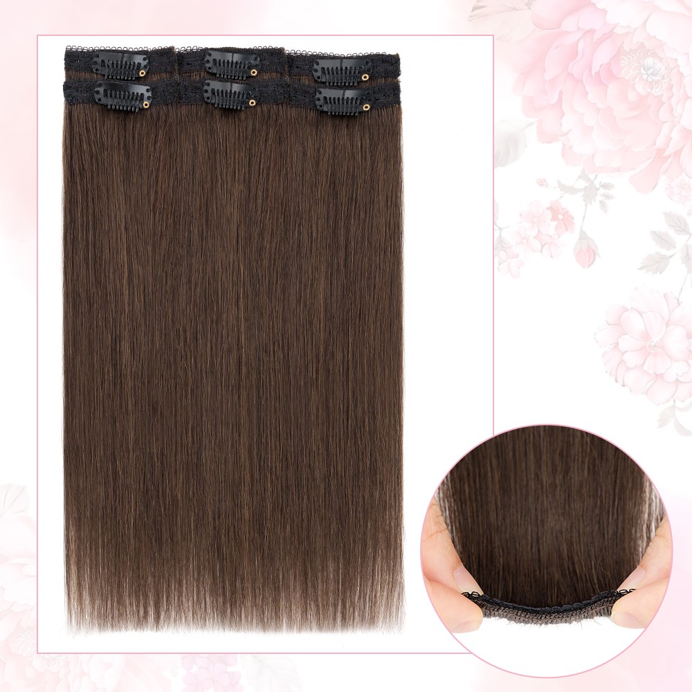 6PCS 100% Real Human Hair Clip in Short Hair Extensions Add Highlights &Volume