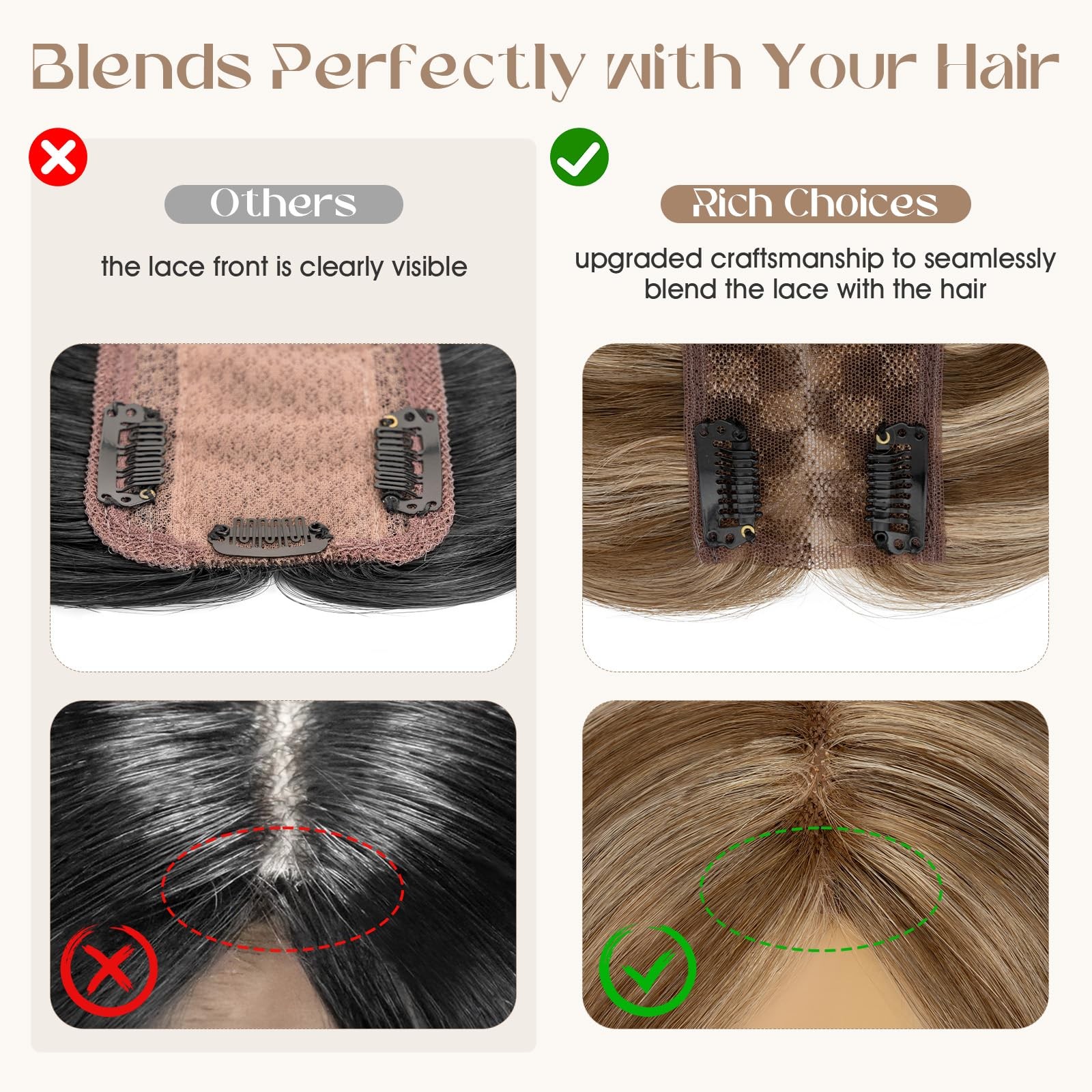 Rich Choices Hair Toppers For Women Real Human Hair 100 Human Remy Toppers For