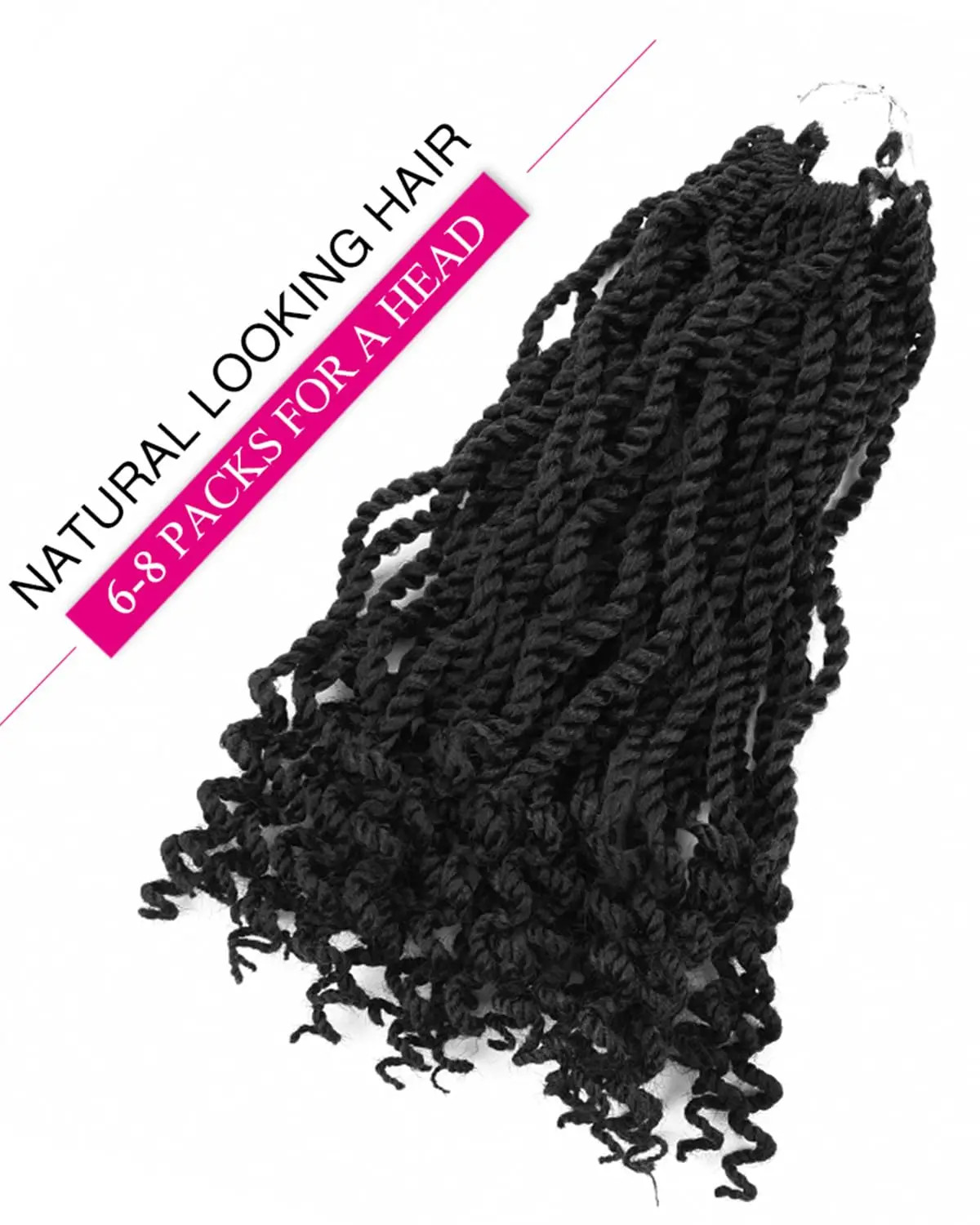 Wavy Senegalese Twist 12 Inch Crochet Braids Synthetic Braiding Hair Extensions