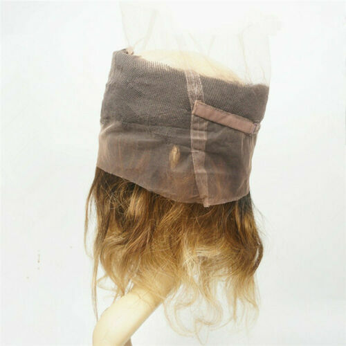 12AA 1B/4/27# 3TONES ROOT OMBRE BRAZILIAN VIRGIN HAIR 3BUNDLES+LACE 360 FRONTAL
