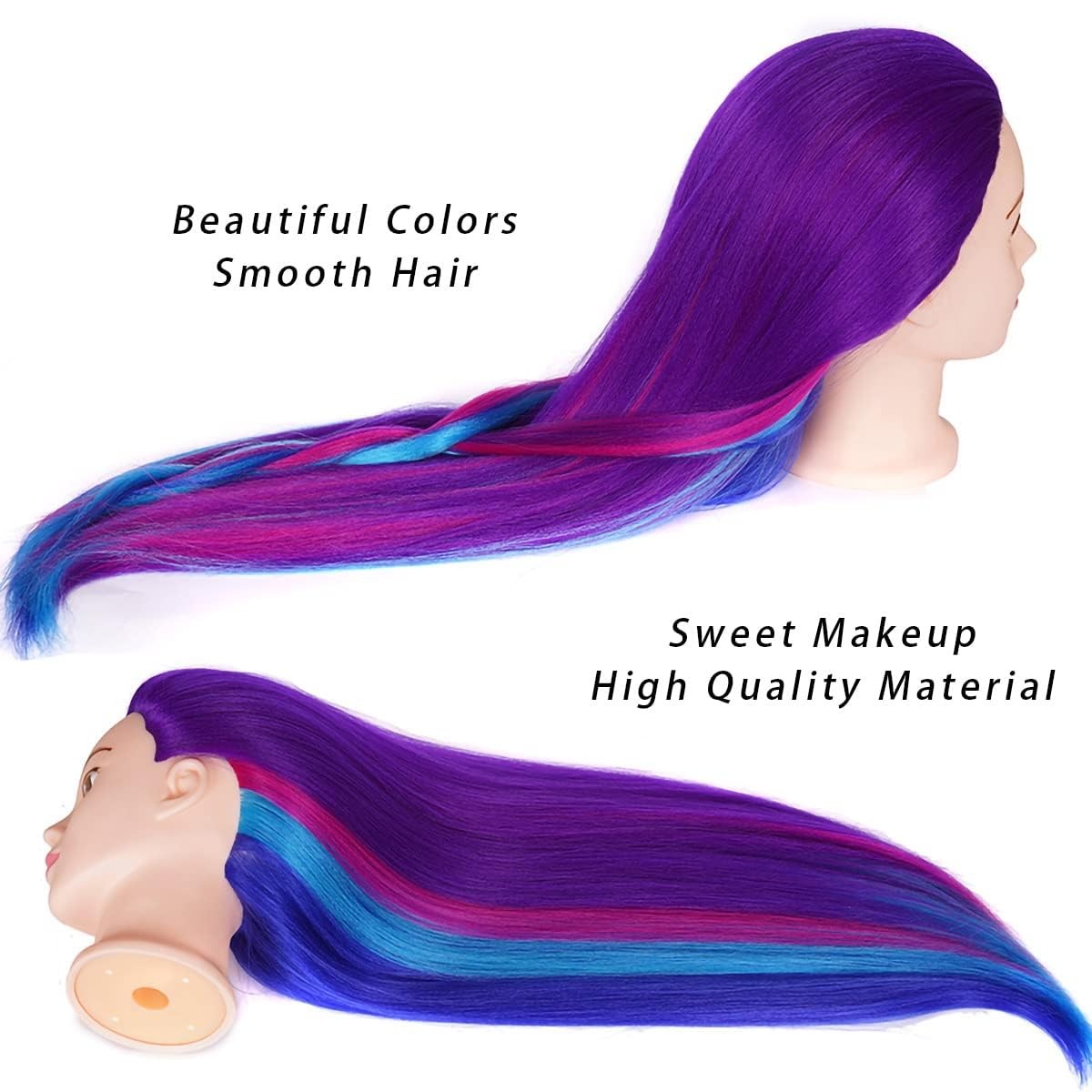 Training Head 26″-28” Mannequin Head Hair Styling Manikin Cosmetology Doll H…