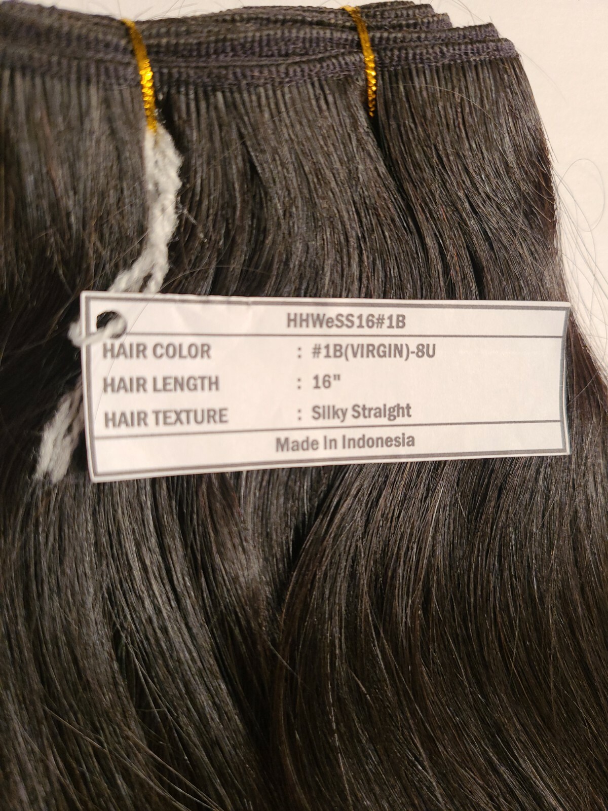 Human Hair 16″ Silky Straight #1B (VIRGIN) Hair Bundle Made In INDONESIA