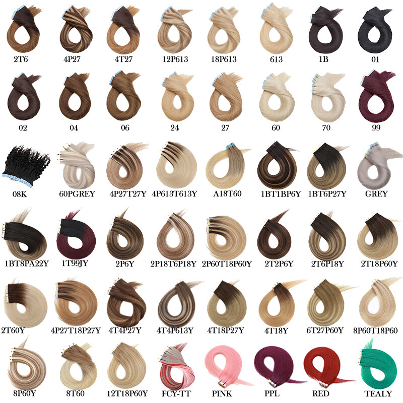 Invisible Thick Tape In Real Remy Human Hair Extensions Skin Weft Full Head 150G