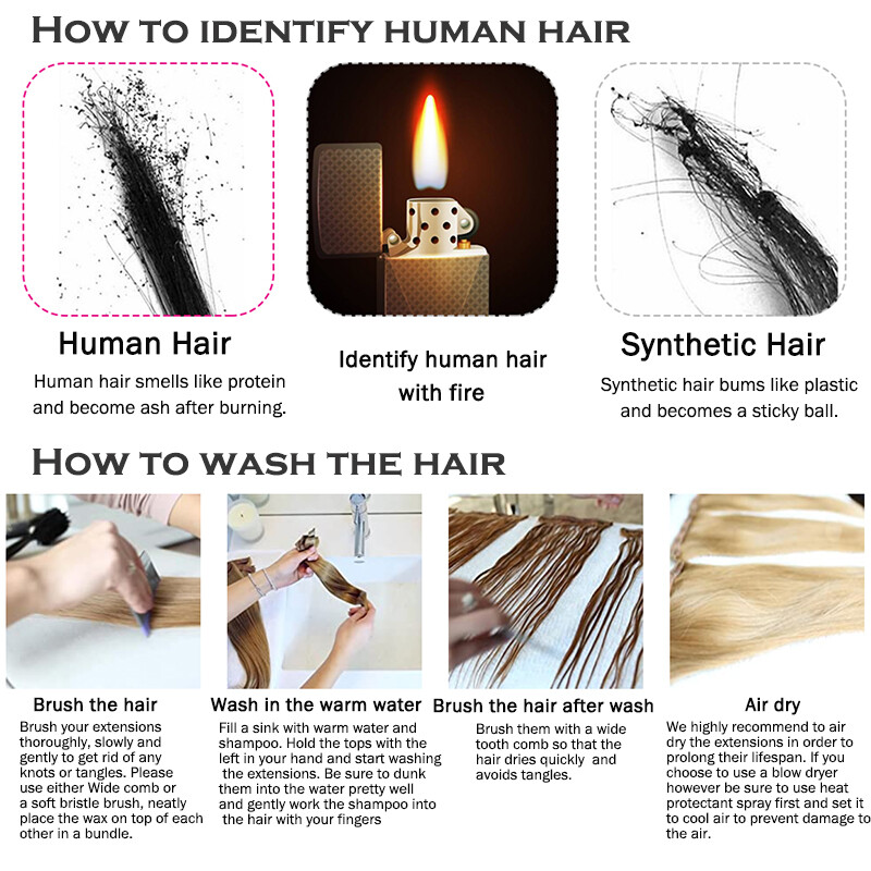 Balayage Short Clip In 100% Real Remy Human Hair Extensions Pad Hairpiece 2Clips