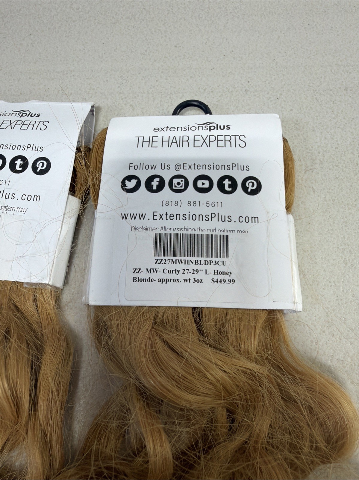 Extensions Plus ZIG ZAG curly Wefts 27-29in Honey Blonde