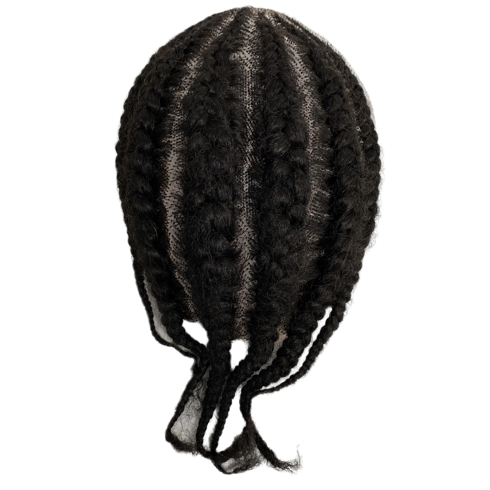 Full Lace Afro Curl Mens Toupee African American Human Black Braids