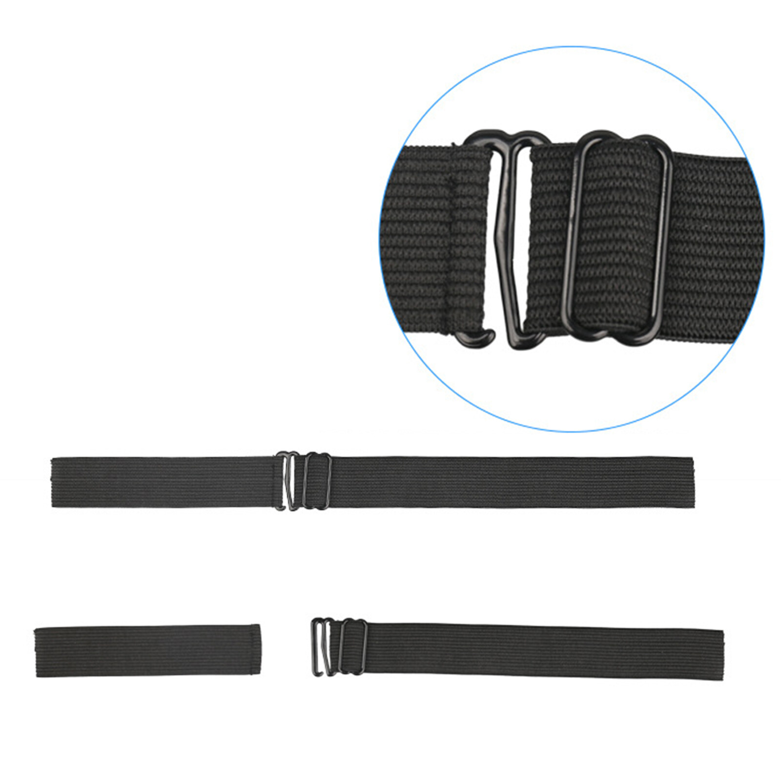 5x Black Adjustable Elastic Band Straps With Hooks For Wigs Caps Bra Closure