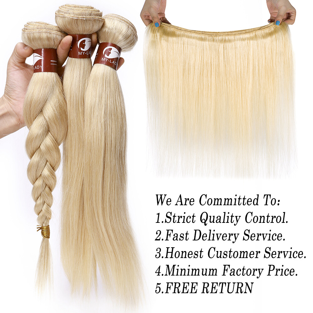 Wavy Brazilian 100% Virgin Human Hair Extensions Weave Bundles Blonde Thick Q360