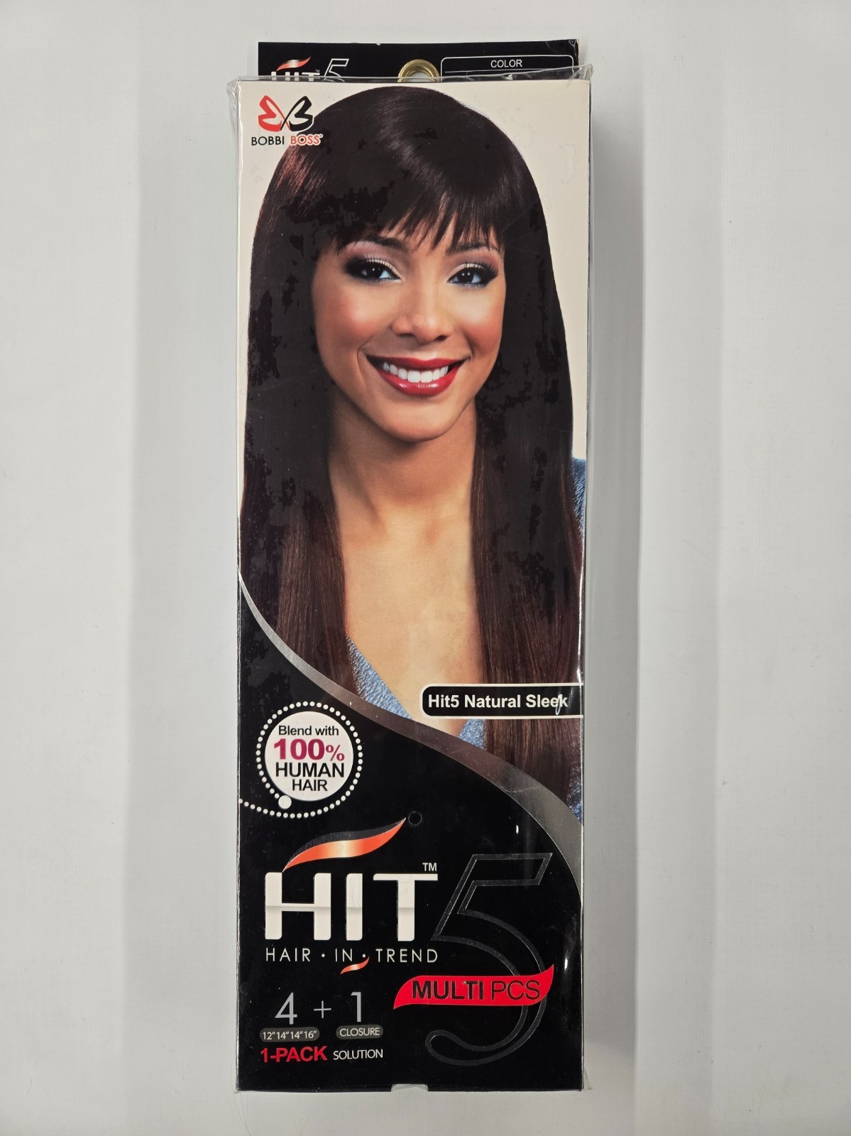 BOBBI BOSS HIT5 Multi pcs Synthetic & Human Hair Blend With Closure-Jet Black