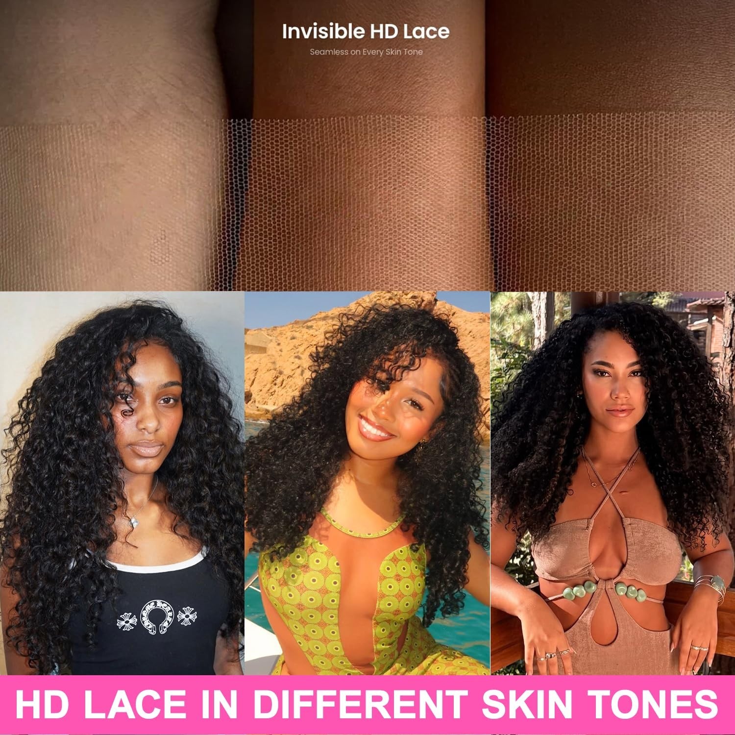 28″ 13×6 HD Transparent Lace Front Human Hair Wig, 200% Density, Burmese Curly,