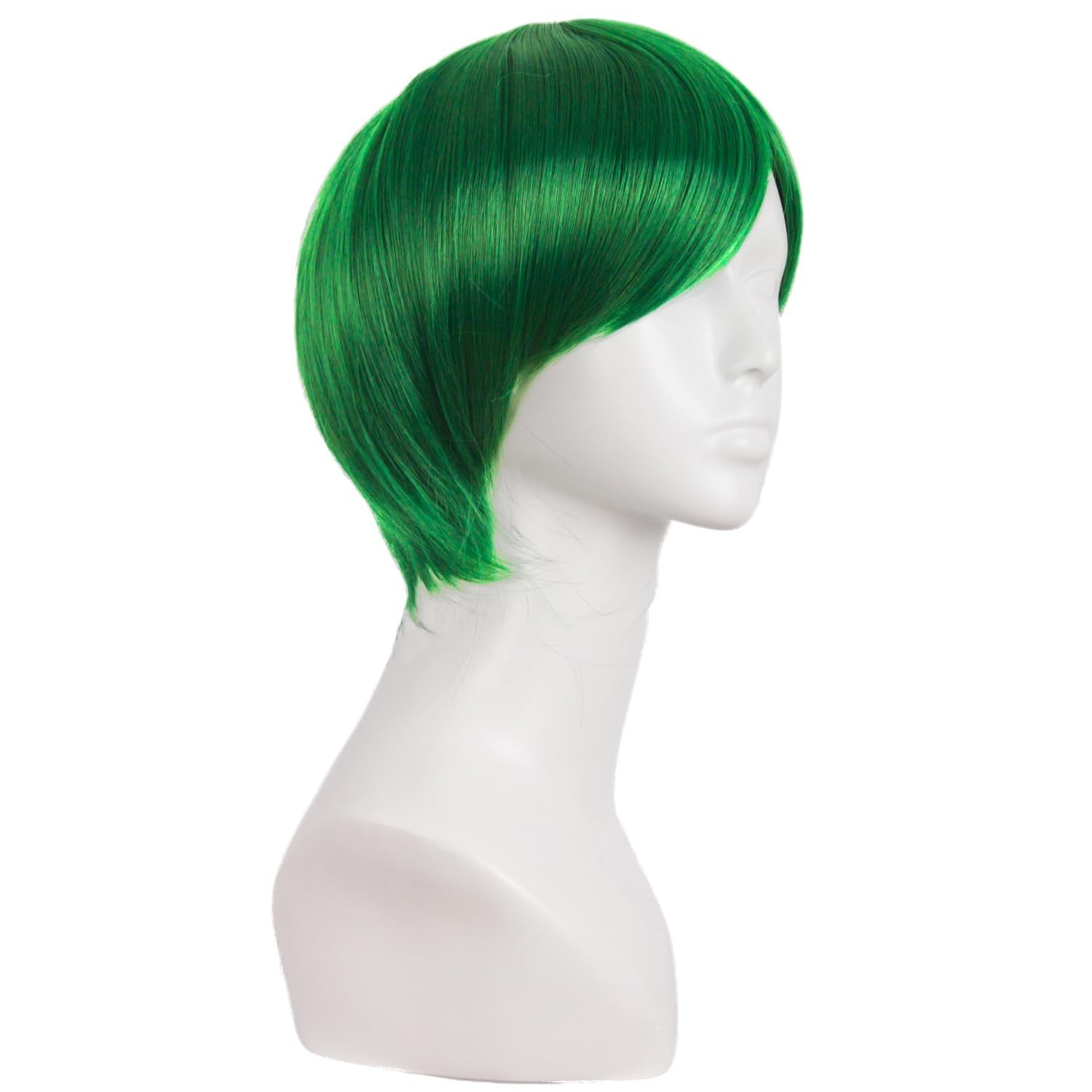 Stylish 10 Inch High Temperature Fiber Wig for Men – Grass Green Elegance